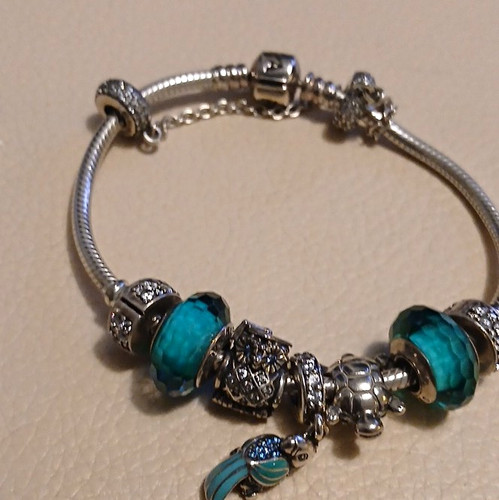 Pandora signed silver snake - signed,