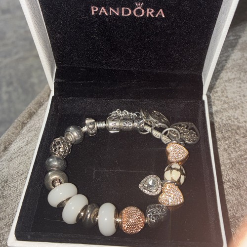 Pandora silver braclet with - pandora,
