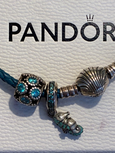 Pandora blue braided charm - blue,