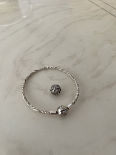 Pandora silver bracelet with - bracelet,