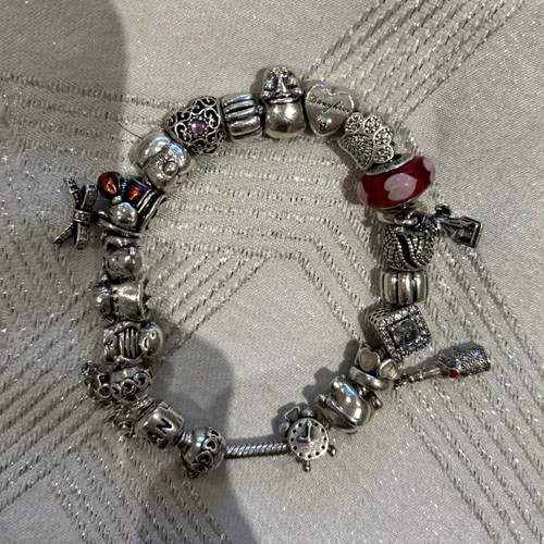 Pandora signed silver snake - signed,