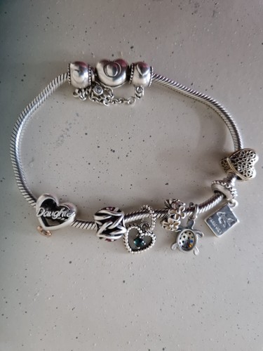 Silver tone charm bracelet - silver-tone,