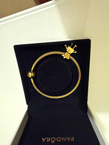 Pandora gold mesh charm - gold,