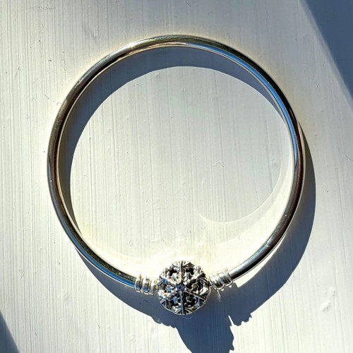Pandora silver tone bangle - pandora, silver-tone